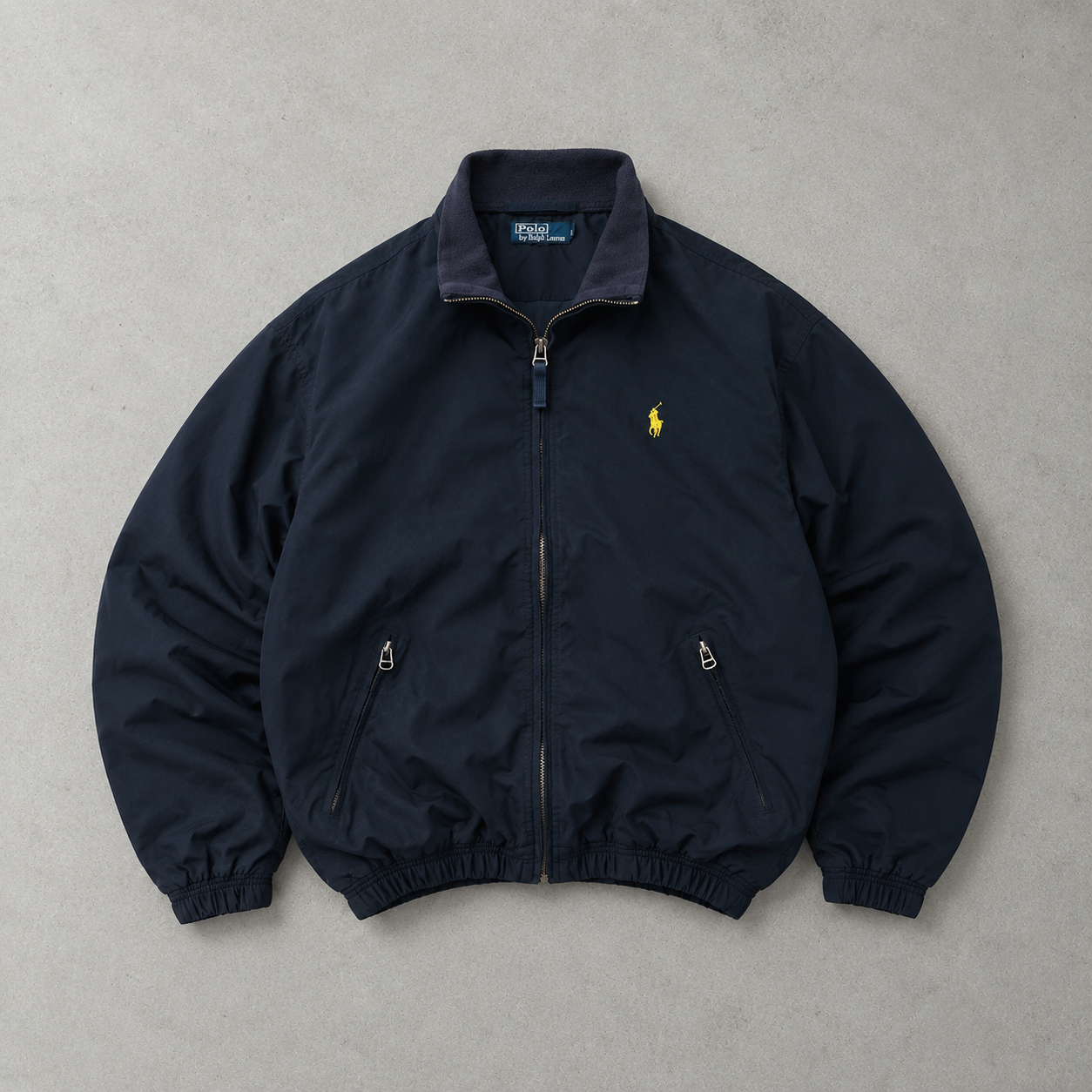 Polo Ralph Lauren Windbreaker Marineblau, Gold Rare (M)