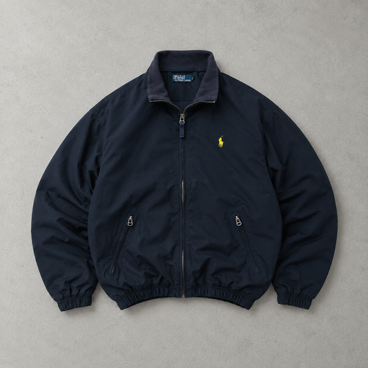 Polo Ralph Lauren Windbreaker Marineblau, Gold Rare (M)