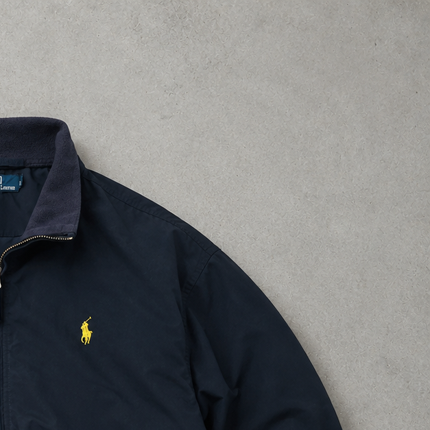Polo Ralph Lauren Windbreaker Marineblau, Gold Rare (M)