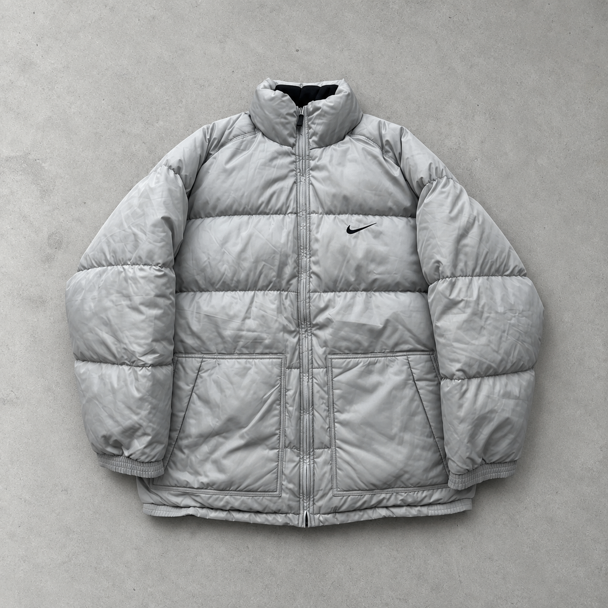 Y2K Nike Pufferjacke Grau / Hellblau Selten (M)