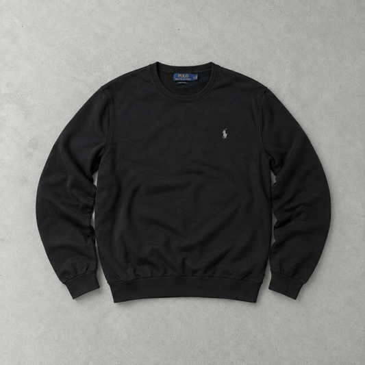 Ralph Lauren Sweater Schwarz Stitched Logo Rare (L)