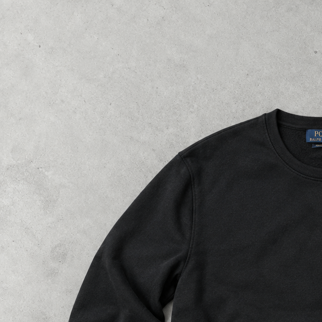 Ralph Lauren Sweater Schwarz Stitched Logo Rare (L)