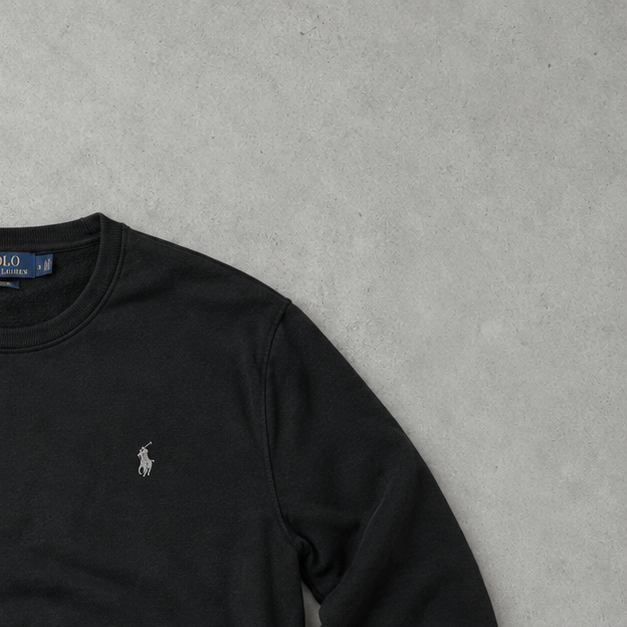 Ralph Lauren Sweater Schwarz Stitched Logo Rare (L)