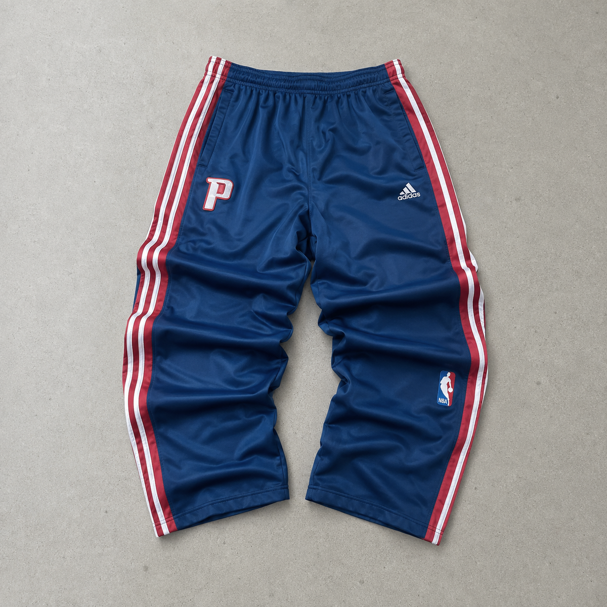 Detroit Pistons 90s Adidas Parachute Pants Blau, Rot Rare (Size M)