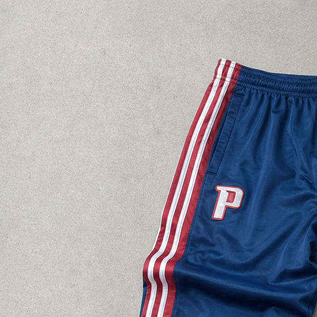 Detroit Pistons 90s Adidas Parachute Pants Blau, Rot Rare (Size M)