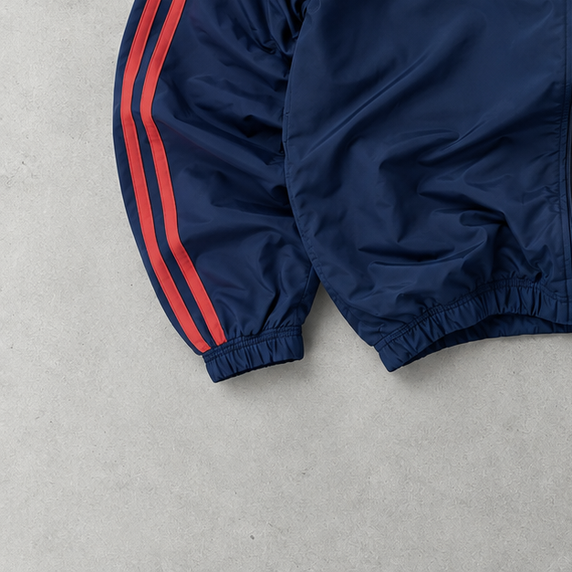 Adidas Trainingsjacke Grau/Marineblau Selten (M) Gesticktes Logo