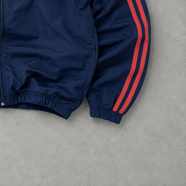 Adidas Trainingsjacke Grau/Marineblau Selten (M) Gesticktes Logo