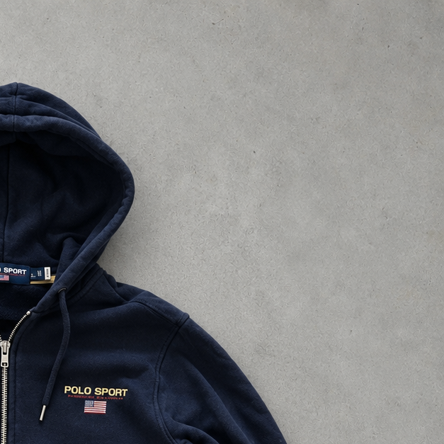Y2K Ralph Lauren Hoodie Marineblau Rare (S)
