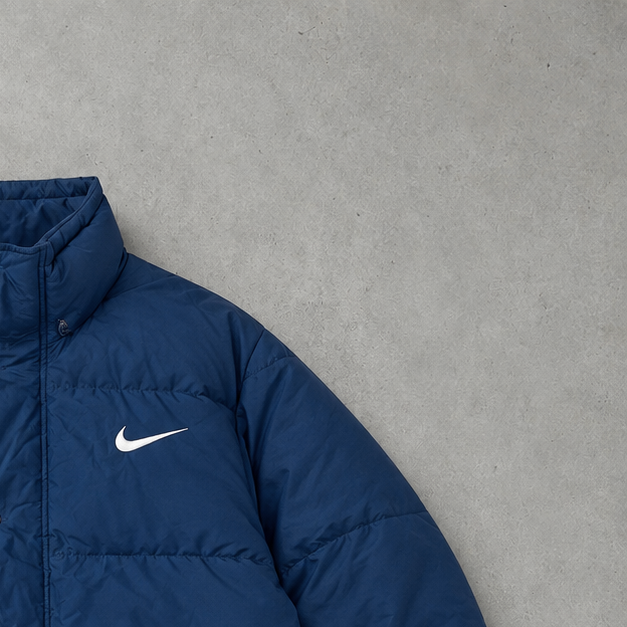 Doudoune Nike bleu marine rare (L) logo brodé