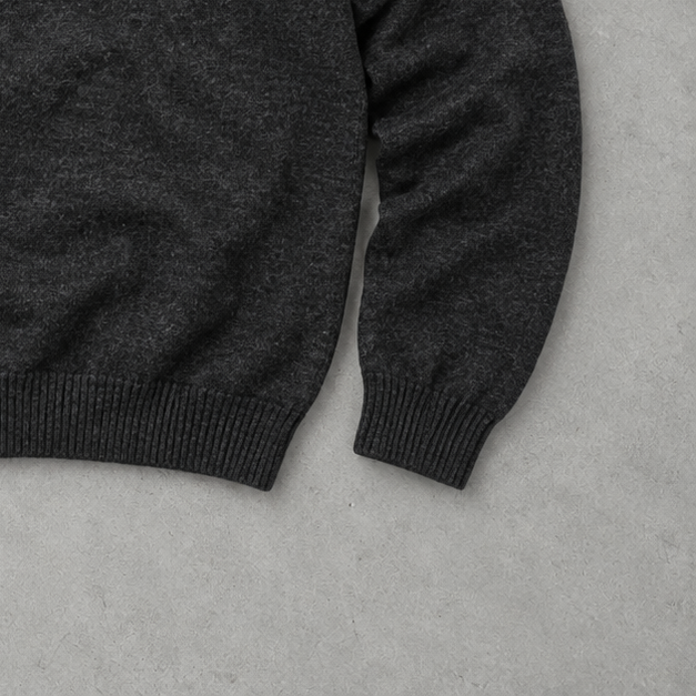 Ralph Lauren Sweater Schwarz Stitched Logo Rare (XL)