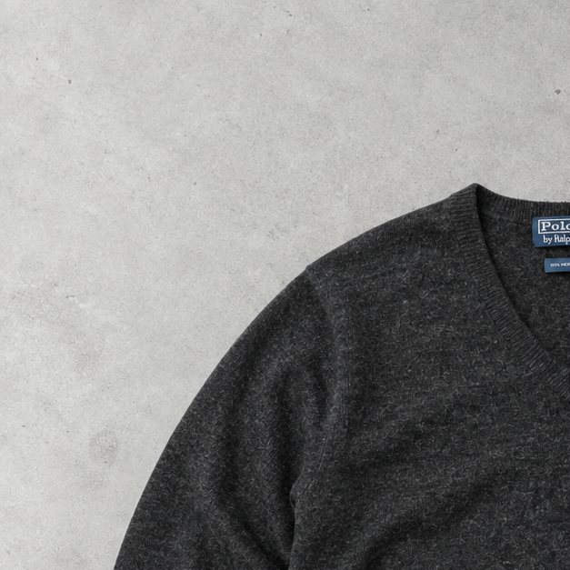 Ralph Lauren Sweater Schwarz Stitched Logo Rare (XL)
