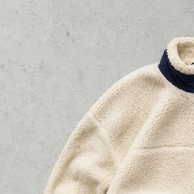 Ralph Lauren Fleece Jacket Cream Navy Rare (L)