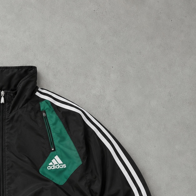 Adidas Track Jacket Black/Green Rare (M)