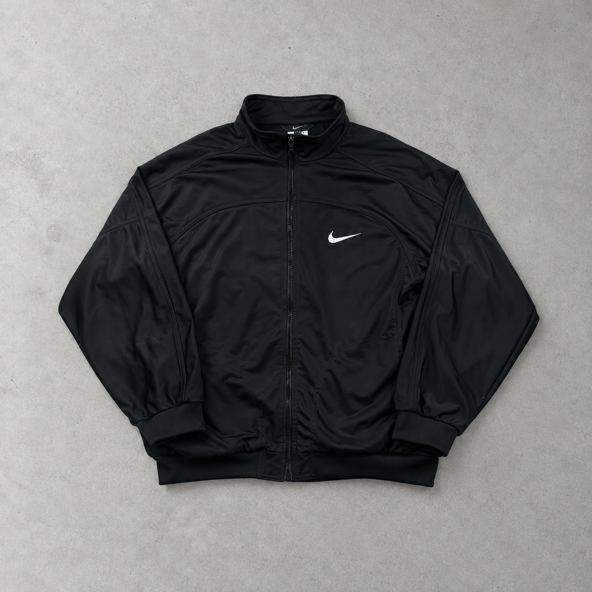 Y2K Nike Track Jacket Schwarz Rare (S) Stitched Logo