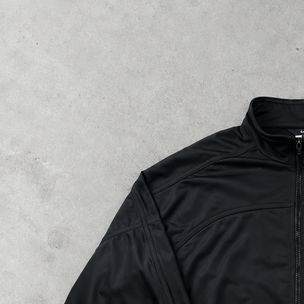 Y2K Nike Track Jacket Schwarz Rare (S) Stitched Logo