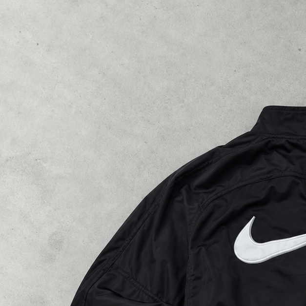 Y2K Nike Track Jacket Schwarz Rare (S) Stitched Logo