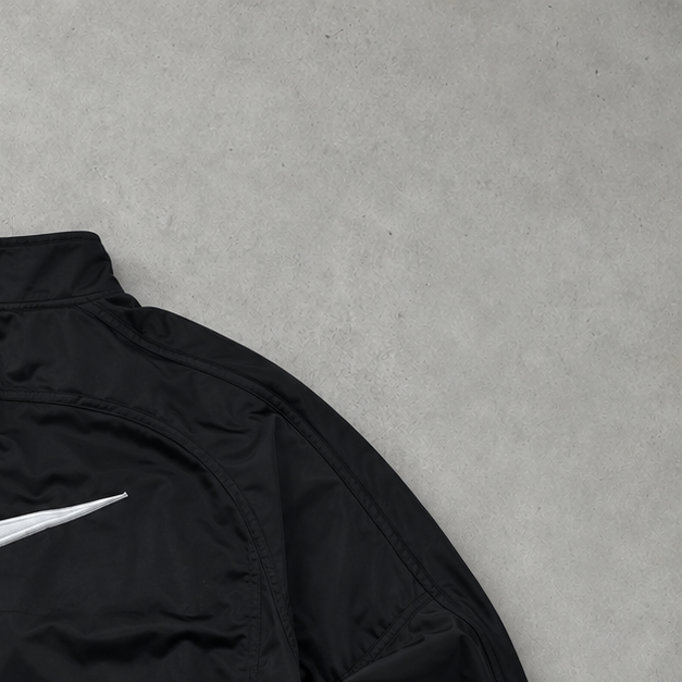 Y2K Nike Track Jacket Schwarz Rare (S) Stitched Logo