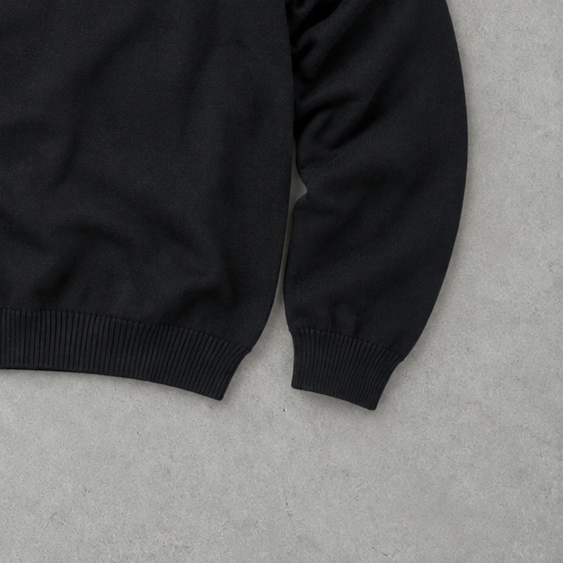 Ralph Lauren V-Neck Sweater Schwarz Rare (XL) Stitched Logo