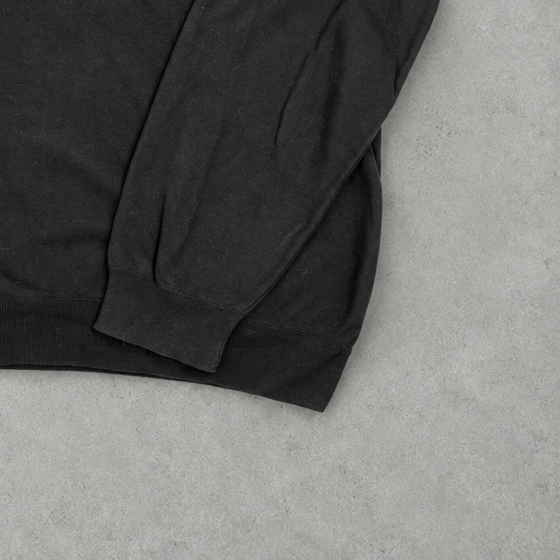 Ralph Lauren V-Neck Sweater Schwarz Rare (XL) Stitched Logo