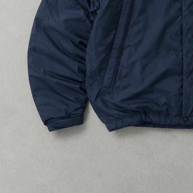 Y2K Nike Puffer Jacket Marineblau, Grau Limited (Size L)