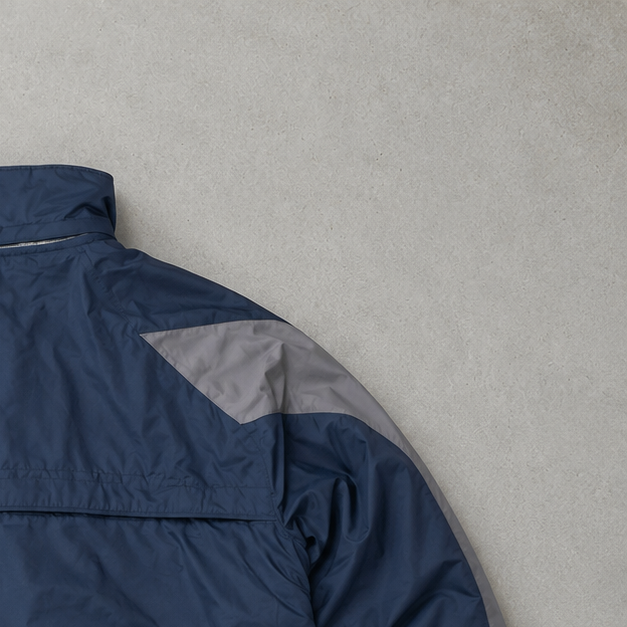Y2K Nike Puffer Jacket Marineblau, Grau Limited (Size L)