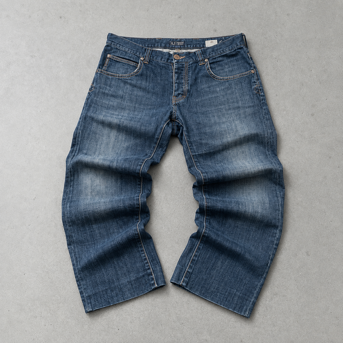 Y2K 2000s Vintage Armani Jeans Baggy Jeans Blau, Marineblau Limited (W31 | DE 46)
