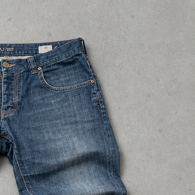 Y2K 2000s Vintage Armani Jeans Baggy Jeans Blau, Marineblau Limited (W31 | DE 46)