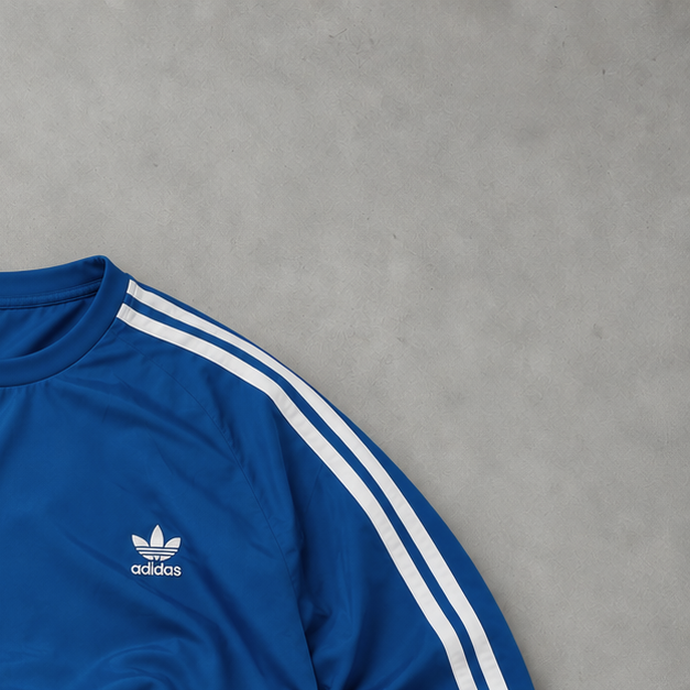 Sweat-shirt Adidas bleu/blanc rare (M)