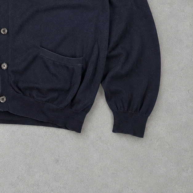 Ralph Lauren Cardigan Marineblau Rare (XXL) Stitched Logo