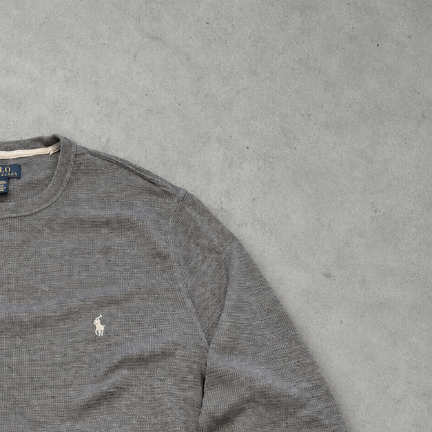 Polo Ralph Lauren Sweater Grau Rare (L) Stitched Logo