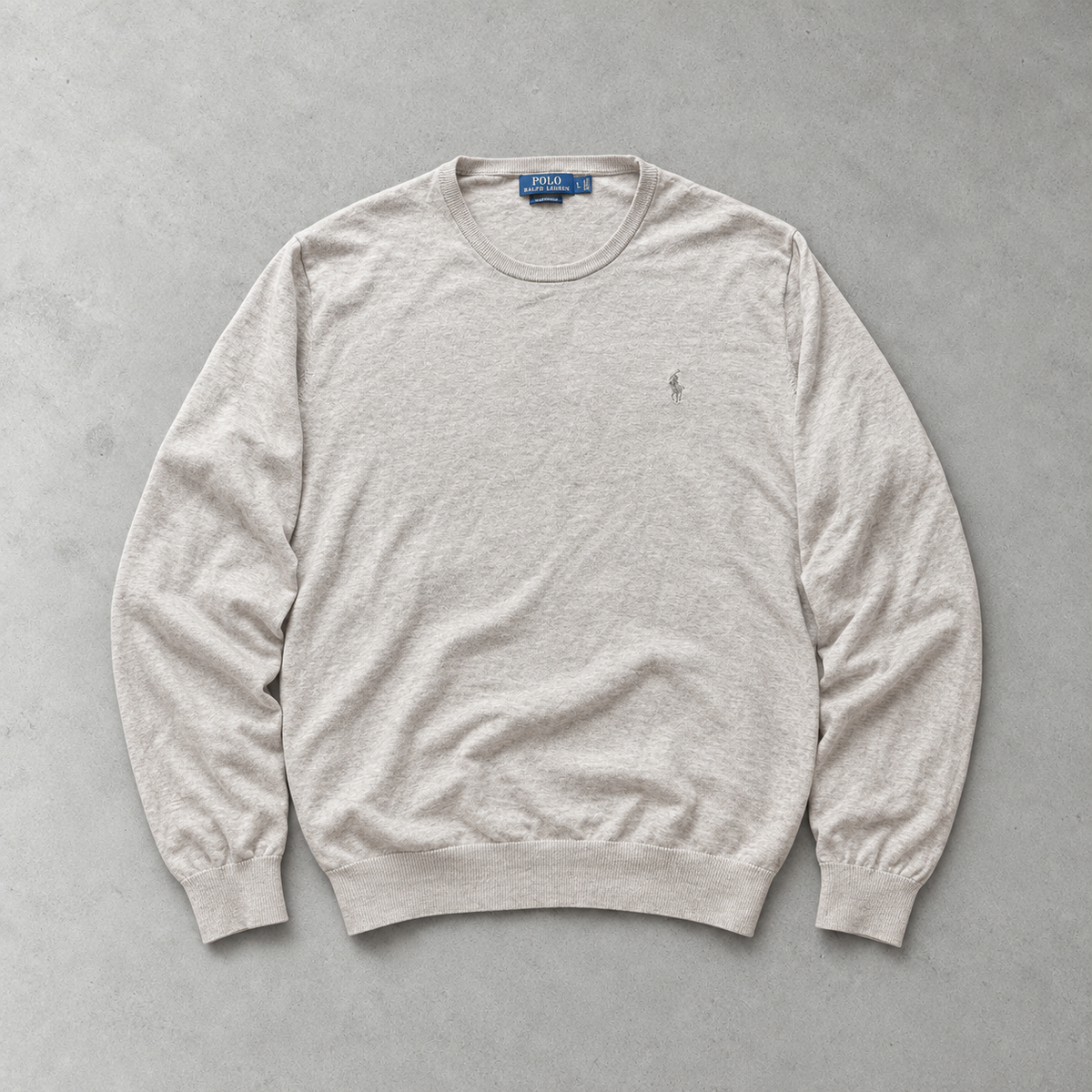 Polo Ralph Lauren Sweater Grau Rare (L) Stitched Logo
