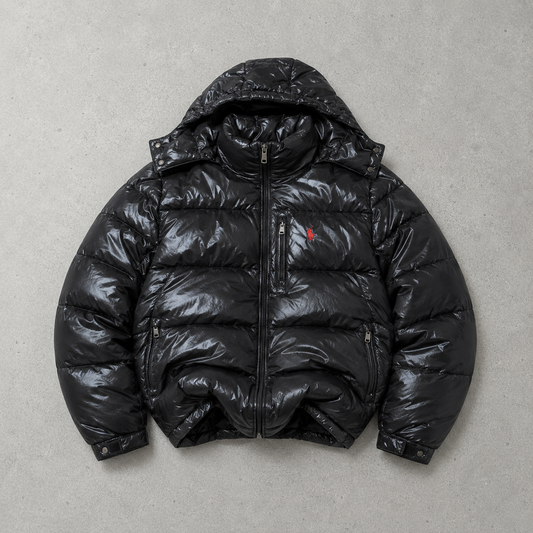 Ralph Lauren Puffer Jacket Black Limited (M) Stitched Logo