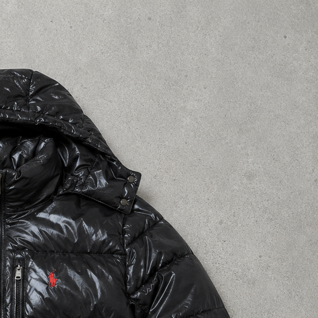 Ralph Lauren Puffer Jacket Black Limited (M) Stitched Logo