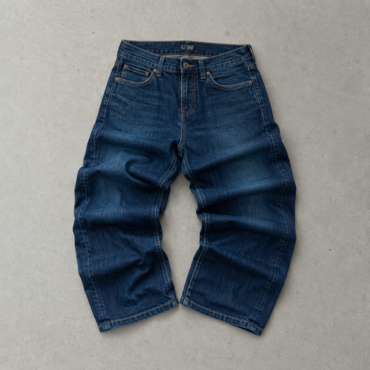 90er Vintage Armani Jeans Baggy Jeans Marineblau Limited (W32 | DE 48)