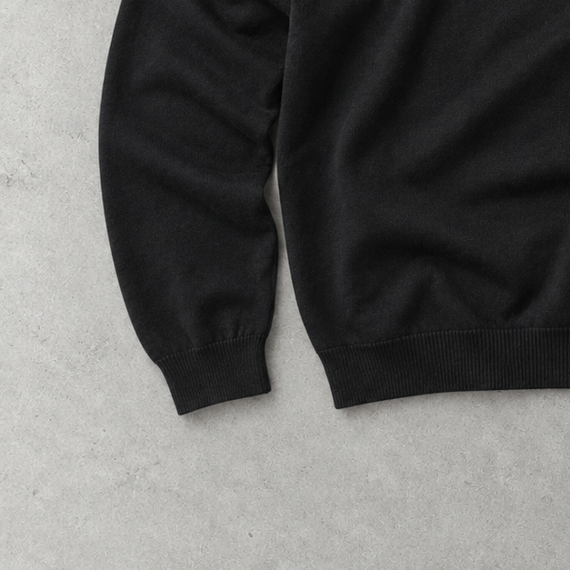 Ralph Lauren Sweater Schwarz Stitched Logo Rare (XL)