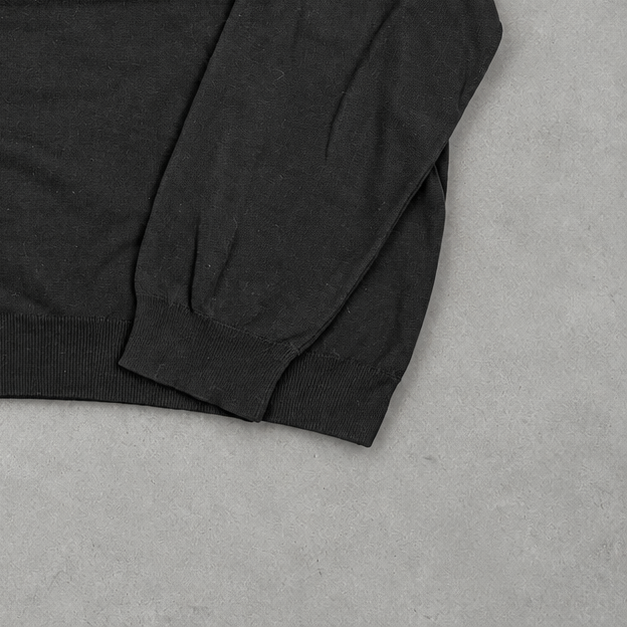 Ralph Lauren Sweater Schwarz Stitched Logo Rare (XL)
