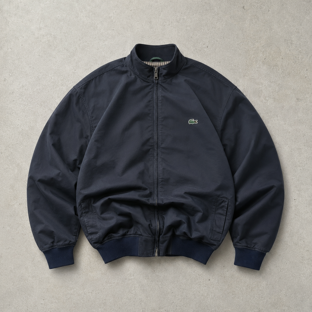 Lacoste Harrington Jacket Navy Rare Stitched Logo (M)