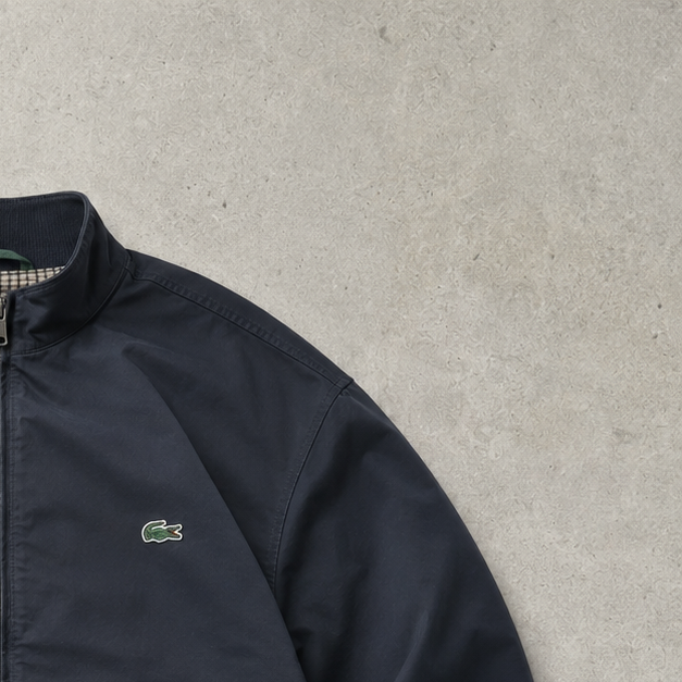 Lacoste Harrington Jacket Navy Rare Stitched Logo (M)