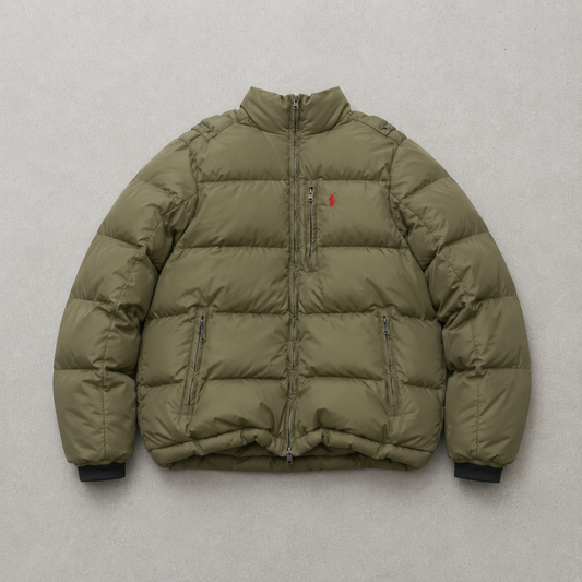 90s Ralph Lauren Puffer Jacket Khaki Limited (S)