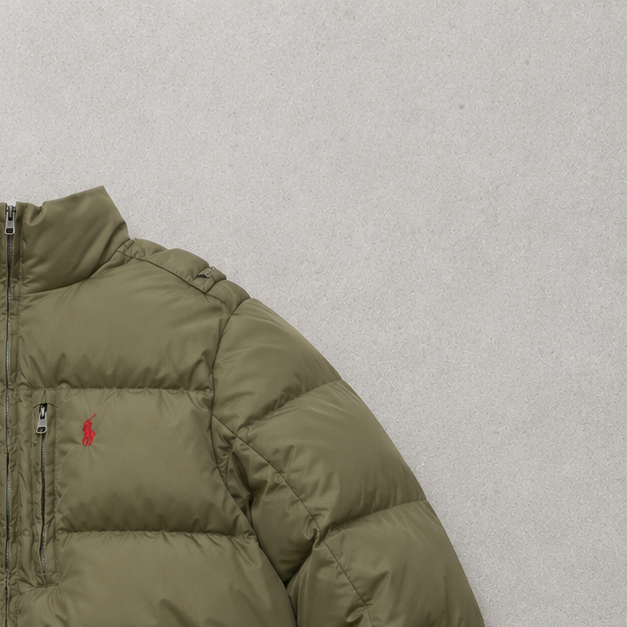 90s Ralph Lauren Puffer Jacket Khaki Limited (S)