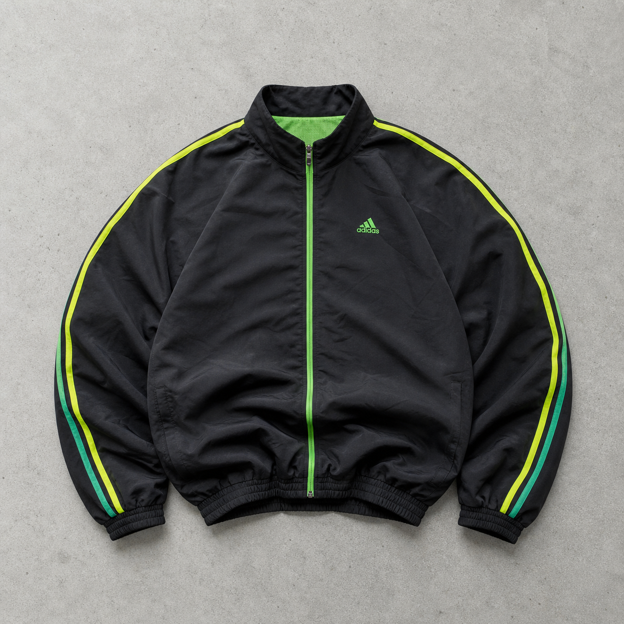 Adidas Jacket Schwarz, Grün Rare (L) Stitched Logo