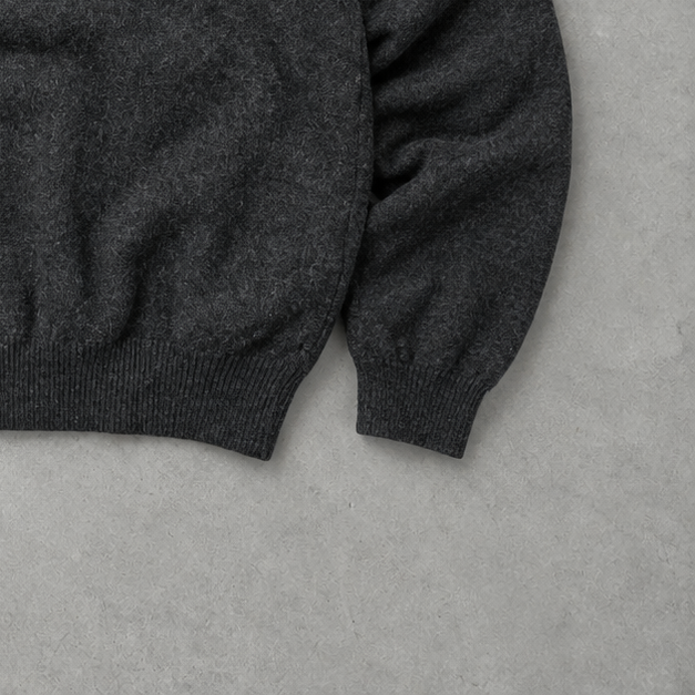 Ralph Lauren Crewneck Sweater Grau Rare (L) Stitched Logo