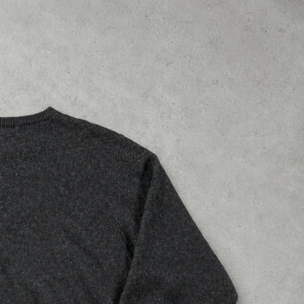 Ralph Lauren Crewneck Sweater Grau Rare (L) Stitched Logo