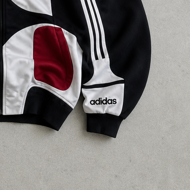 90s Adidas Track Pants Burgunderrot, Schwarz Limited (L) Stitched Logo
