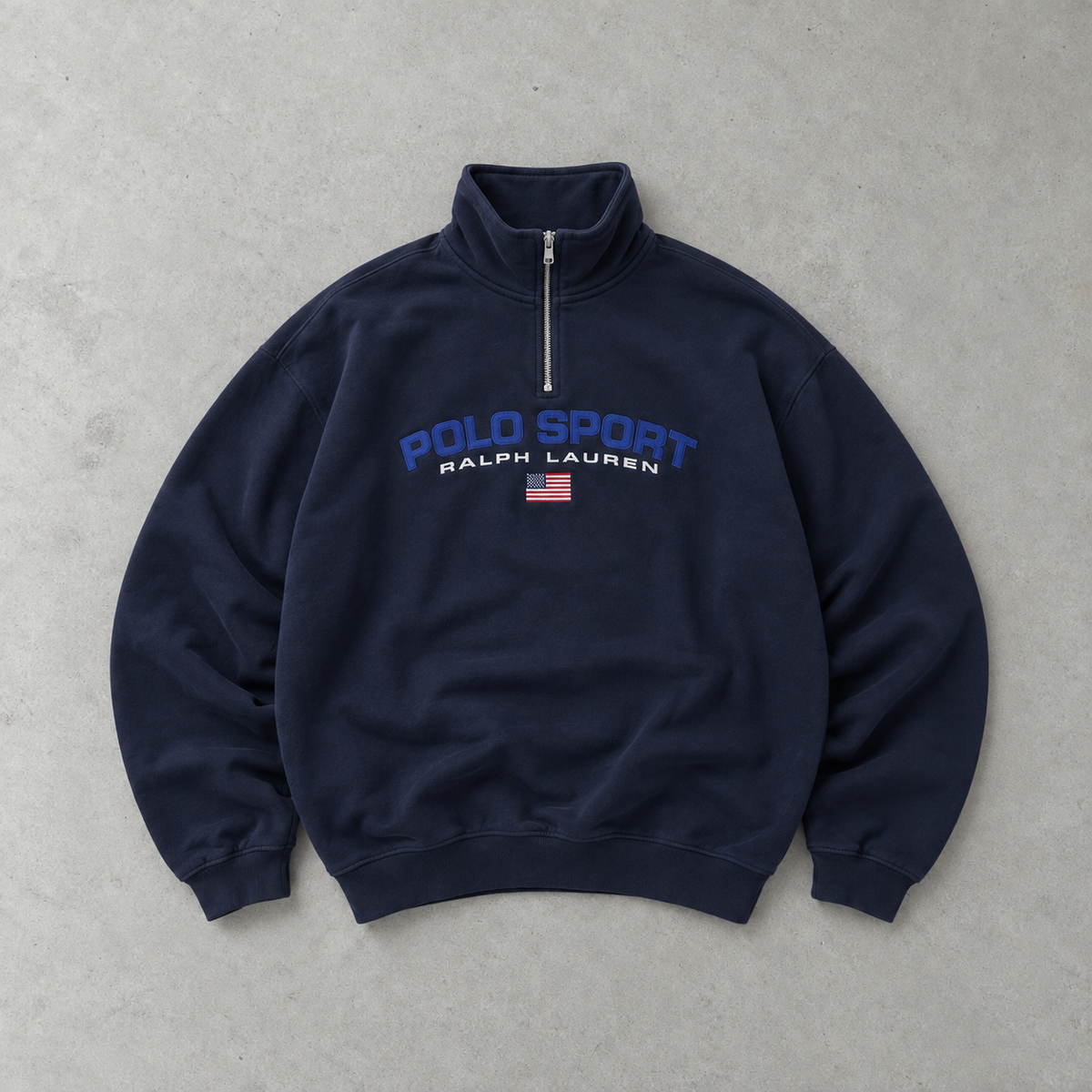 Ralph Lauren Half-Zip Sweater Marineblau Rare (XXL)