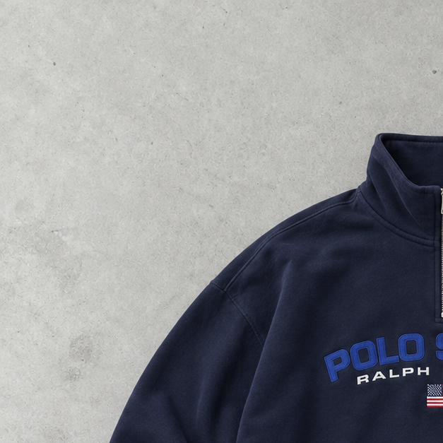 Ralph Lauren Half-Zip Sweater Marineblau Rare (XXL)