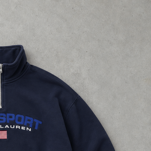 Ralph Lauren Half-Zip Sweater Marineblau Rare (XXL)