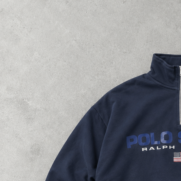 Ralph Lauren Half-Zip Sweater Marineblau Rare (XXL)