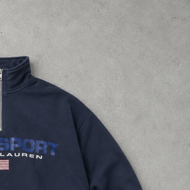 Ralph Lauren Half-Zip Sweater Marineblau Rare (XXL)