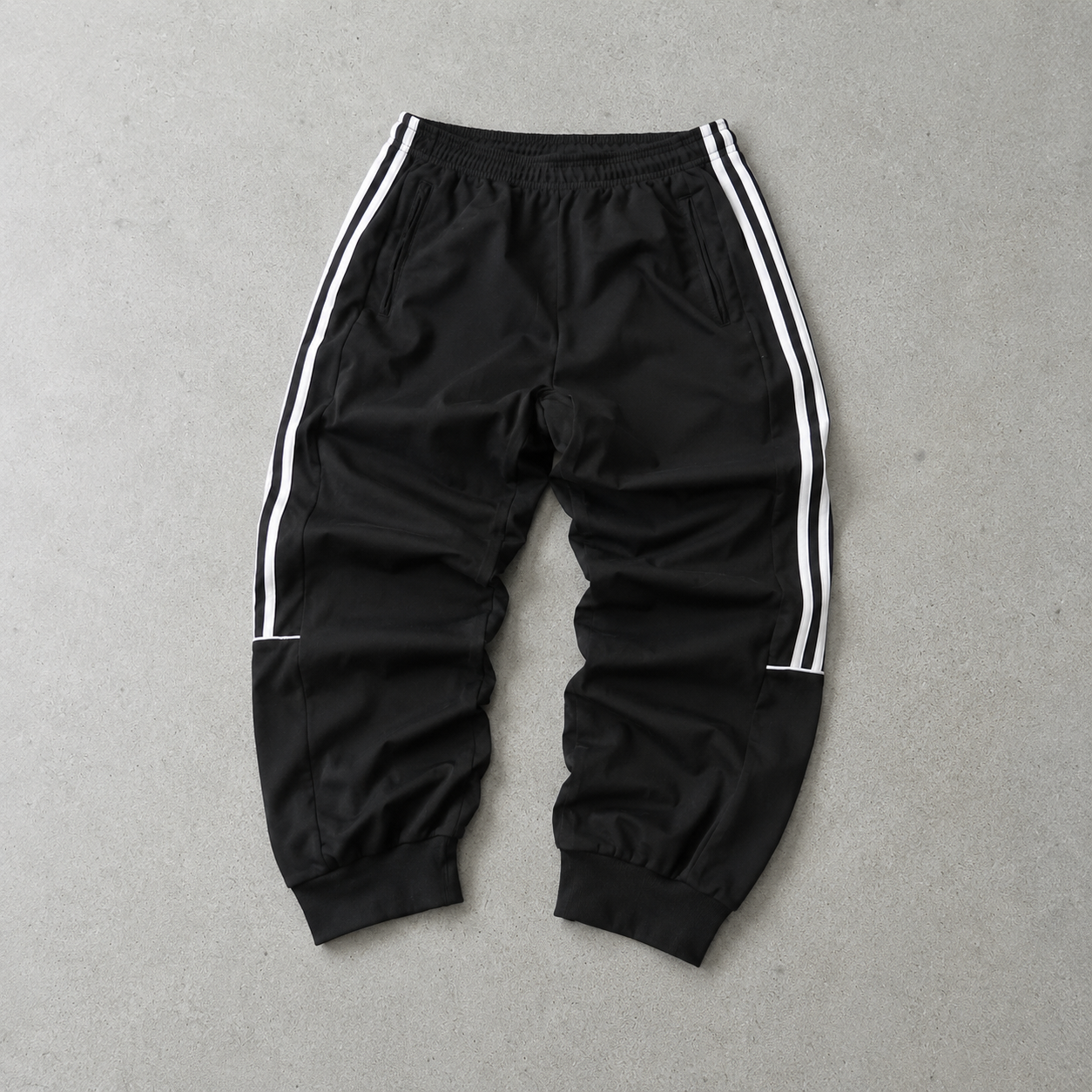 Y2K ADIDAS Rain Pants Black / White Rare (S)